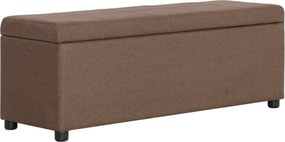 vidaXL Bancă cu compartiment de depozitare, maro, 116 cm, poliester