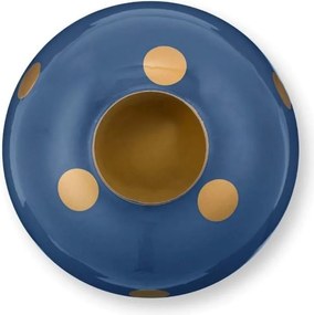 Vaza decorativă, din metal, Pip Studio, Dots Navy/Gold, 32 cm, colecția Dot Delight