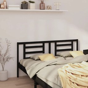 Tablie de pat, negru, 166x4x100 cm, lemn masiv de pin Negru, 166 x 4 x 100 cm, 1
