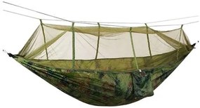 Hamac turistic cu plasa de tantari SANTIAGO 260x140 cm, verde