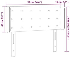 Tablie de pat cu LED, crem, 93x16x78 88 cm, textil 1, Crem, 93 x 16 x 78 88 cm