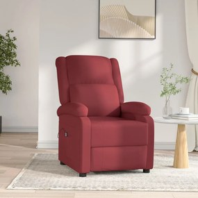 3073723 vidaXL Fotoliu rabatabil electric, roșu vin, piele ecologică