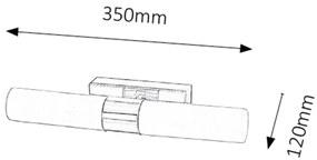 Aplica perete LED pentru oglinda baie IP44 Jim 2L 5750 RX