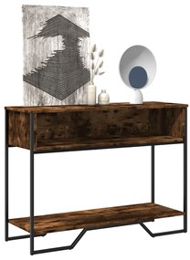 vidaXL Măsuță consolă, stejar fumuriu, 100x35x74,5 cm, lemn prelucrat