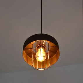 LED Lustră pe cablu VOLTA 2xE27/15W/230V neagră/aurie