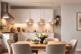 Brilagi - Lustră pe cablu SPRING 3xE27/60W/230V bej/auriu