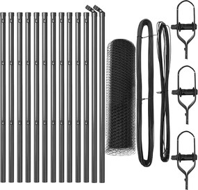 vidaXL Stâlp de gard. Gri 25 x 0,5 m (plasă de 25 mm) Oțel