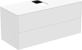 Dulap baza suspendat Ideal Standard Atelier Conca alb mat 2 sertare si blat cu decupaj central 120 cm