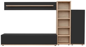 Living Sufragerie moderna, 240 cm lungime x 127 cm inaltime x 40 cm adancime, stejar  negru