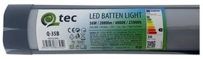 Corp de iluminat LED pentru corpuri de bucătărie QTEC LED/36W/230V 120 cm negru