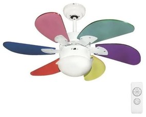 Ventilator de tavan 1xE27/70W/230V d. 90 cm colorat + telecomandă