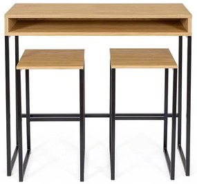 Birou cu blat cu aspect de lemn de stejar 35x100 cm Frame – Woodman