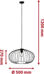 Lustră pe cablu KAGO 1xE27/60W/230V Briloner 4023-015