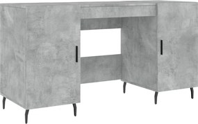 vidaXL Birou, gri beton, 140x50x75 cm, lemn compozit