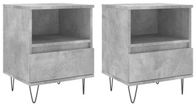 vidaXL Noptiere, 2 buc., gri beton, 40x35x50 cm, lemn compozit