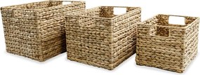 vidaXL Set coșuri de depozitare, 3 buc, zambilă de apă