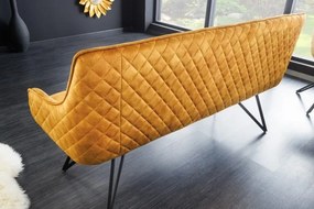 Bancheta cu aspect retro Euphoria 160cm, galben mustar