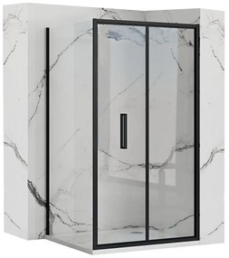 Cabina dus de colt Rapid Fold Negru 90x100cm, Rea