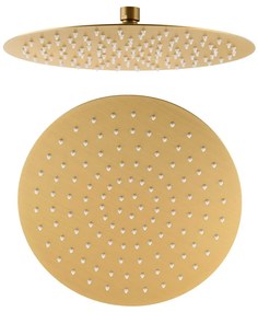 Cap de duș auriu din oțel inoxidabil ø 30 cm Slim – Sapho