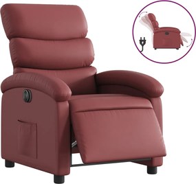 vidaXL Fotoliu rabatabil electric, roșu vin, piele ecologică
