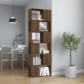 816034 vidaXL Bibliotecă/Separator de cameră, stejar maro, 60x24x186 cm