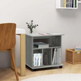 826355 vidaXL Dulap cu roți, gri sonoma, 60x45x60 cm, lemn compozit