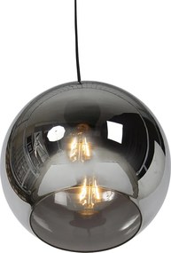 Lampă suspendată inteligentă neagră cu sticlă fumurie, inclusiv Wi-Fi A60 - Wallace