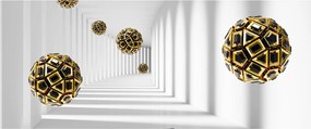 Tablou abstract cu mingi de fotbal (120x50 cm)
