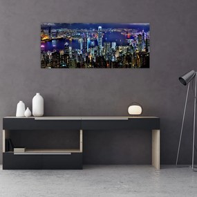 Tablou orașului nocturn (120x50 cm), în 40 de alte dimensiuni noi