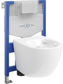 Mexen set WC încastrat cadru Felix XS-F cu vas de toaletă Lena, Albă - 6803322XX00