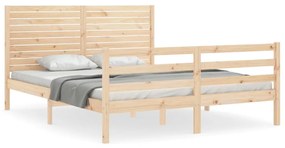 3195031 vidaXL Cadru de pat cu tăblie, king size, lemn masiv
