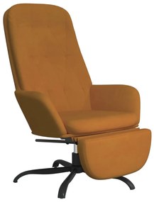 3097649 vidaXL Scaun de relaxare cu taburet, maro, catifea