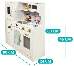 Bucatarie de jucarie din lemn, cu accesorii