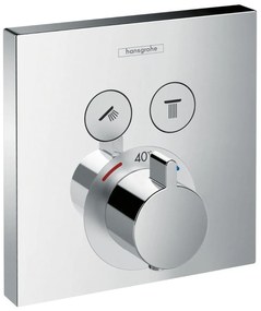Baterie dus termostatata Hansgrohe Shower Select cu montaj incastrat si 2 iesiri, crom - 15763000