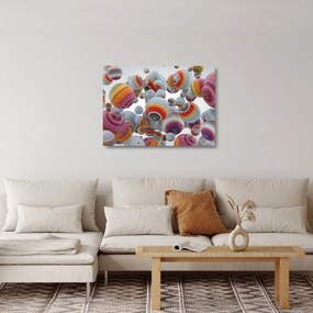Tablou pe sticlă cu bile pictate (70x50 cm)