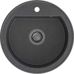 Chiuveta compozit incastrata Quadron Pop Johnny 110 negru - black dotted 43x50 cm rotunda