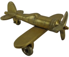 Figurina aurie avion spit fire brass antique l20 cm