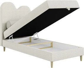 Pat tapitat boxspring 90 x 180 cm crem Wave