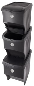 Coșuri de gunoi negre 3 buc. pentru reciclare 3x22 l din plastic – Orion