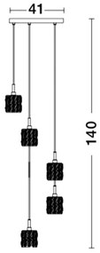 Lustra eleganta design modern cu 5 pendule Nice NVL-8538105