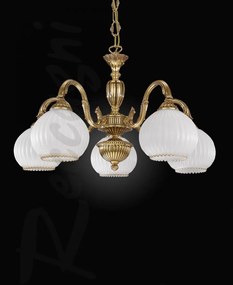 Candelabru din alama cu 5 brate design italian 9300