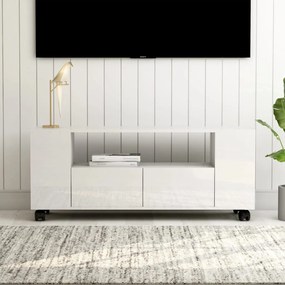 Comoda TV, alb extralucios, 120 x 35 x 43 cm, PAL 1, Alb foarte lucios