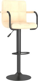 vidaXL Scaun de bar, crem, catifea