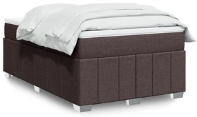 vidaXL Pat box spring cu saltea, maro închis, 120x190 cm, textil