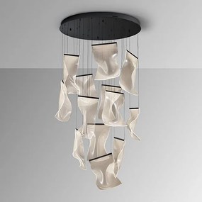 Lustra casa scarii XL cu 13 pendule LED si telecomanda Velos negru