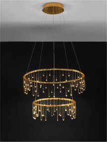 Lustra LED design ambiental deosebit cu 2 inele Stellar 60cm