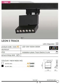 Spot LED directionabil pe sina LEON 5 TRACK alb ZZ AZ3490