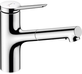 Baterie chiuveta bucatarie cu dus extractibil crom lucios, monocomanda Hansgrohe Zesis M33 74803000 Crom lucios