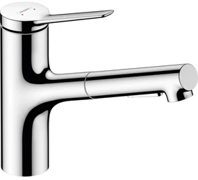 Baterie chiuveta bucatarie cu dus extractibil crom lucios, monocomanda Hansgrohe Zesis M33 74803000 Crom lucios