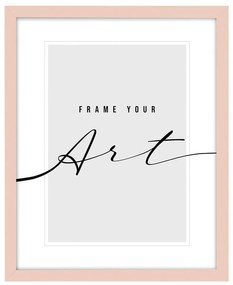 Ramă foto roz-deschis de perete din plastic 34x44 cm